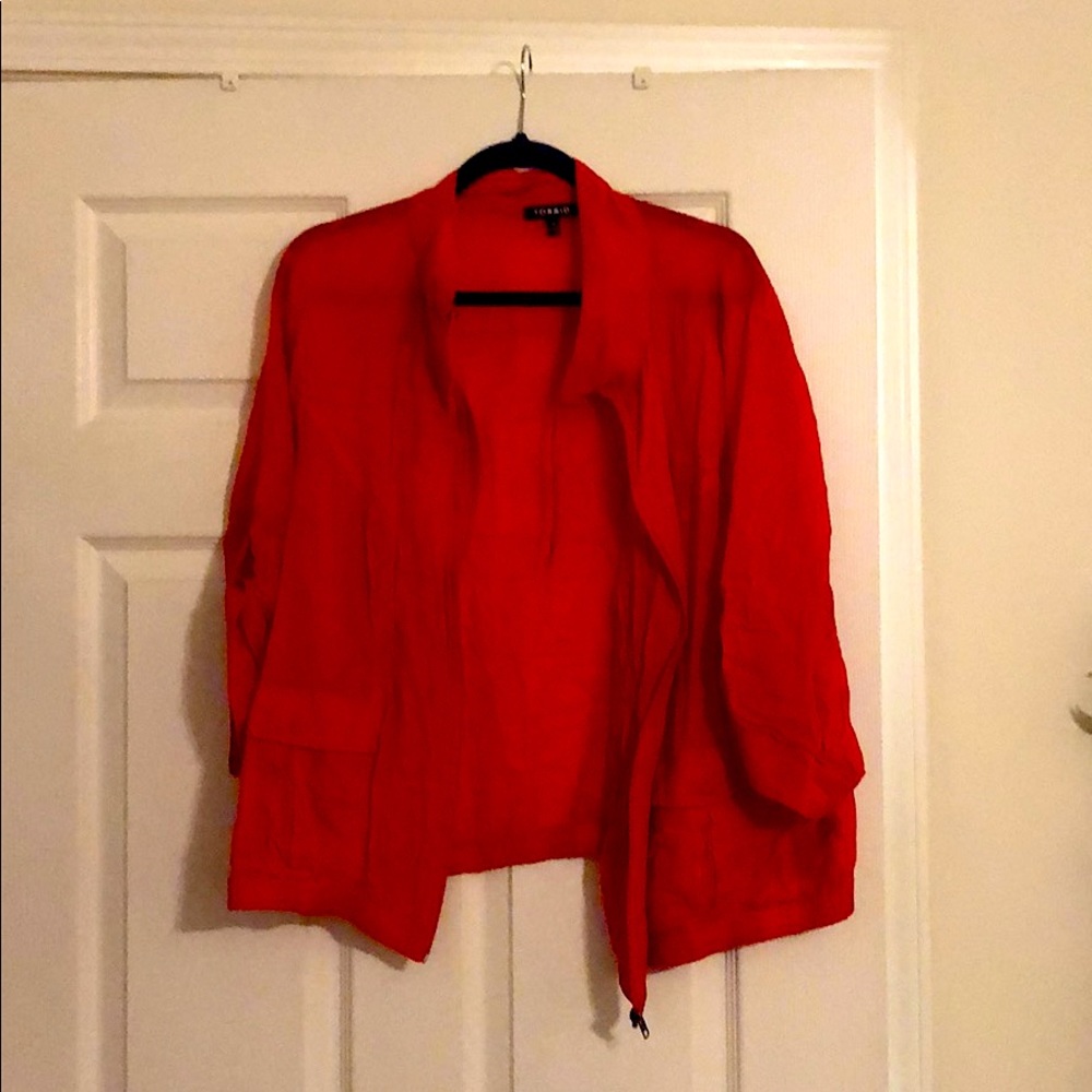 Red Zip up top